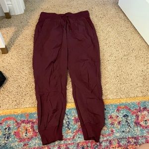 Burgundy Lululemon Dance Studio Joggers
